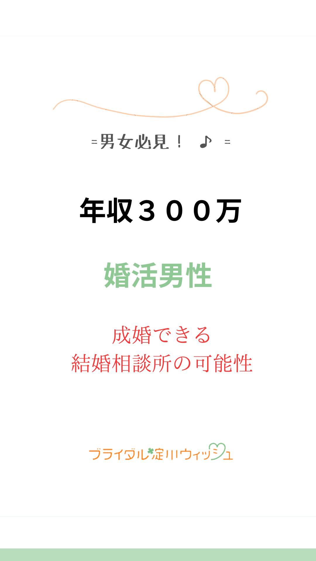 年収300万男性の婚活について