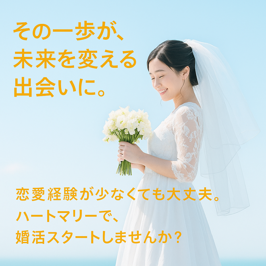 【女性限定💕】今だけ！16,500円で婚活スタート！ 「恋愛経験が少ない…」そんな不安も大丈夫♪ 婚活はじめの一歩応援キャンペーン実施中！ 安心サポートで、あなたの一歩を応援します。