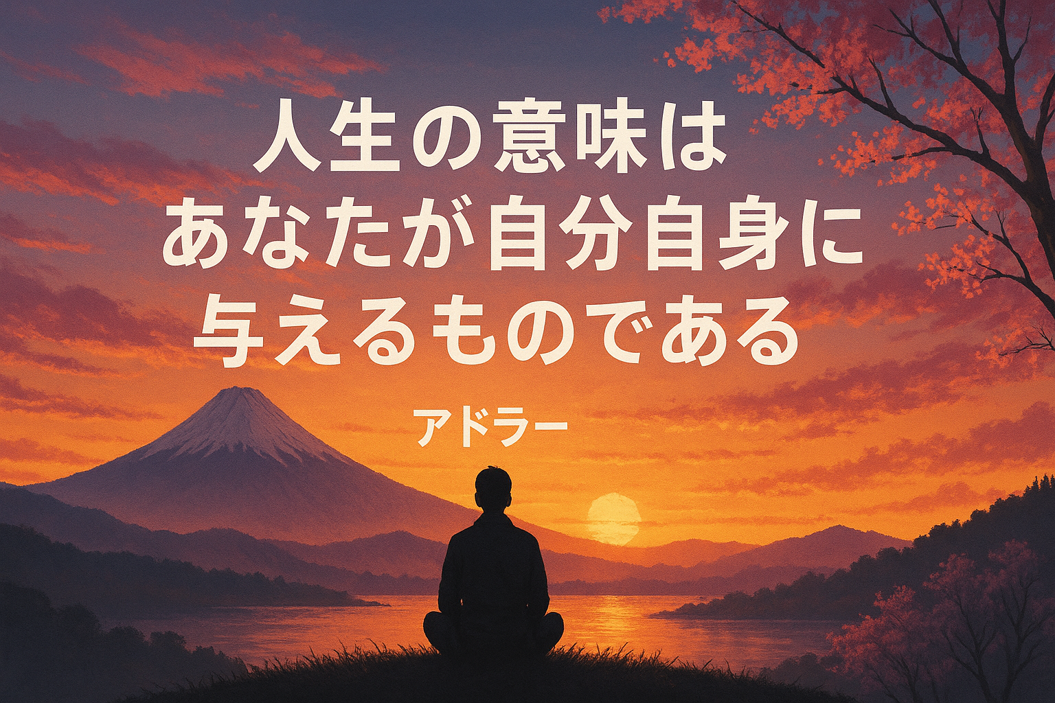 人生の意味はあなたが自分自身に与えるものだ〜 アドラー心理学の視点から〜