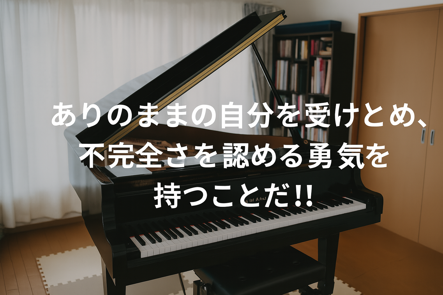 他人の評価に左右されてはならない。ありのままの自分を受けとめ、不完全さを認める勇気を持つことだ!!